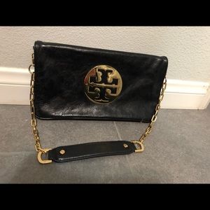 Black and gold Tory Burch Clutch